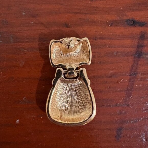 Vintage Monet Gold Tone Red Enamel Earrings - Picture 6 of 7